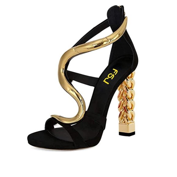 FSJ Shoes - FSJ High Heels Ankle Strap Open Toe Zipper Fashion Sandals